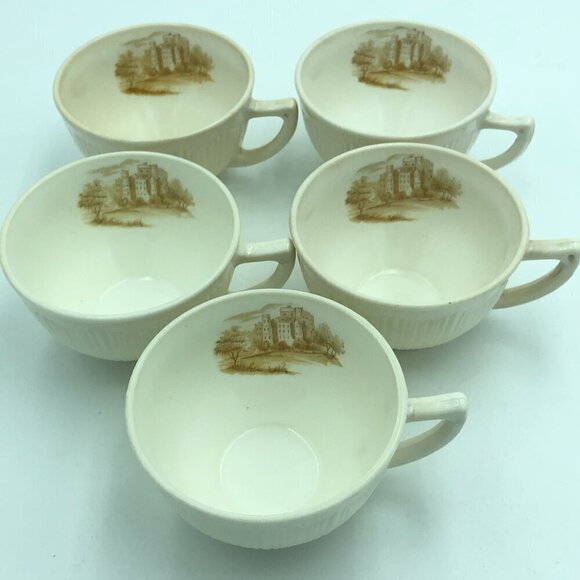 Macbeth Evans Cremax Castle Cups Rare Lot of 5 - Picture 1 of 5